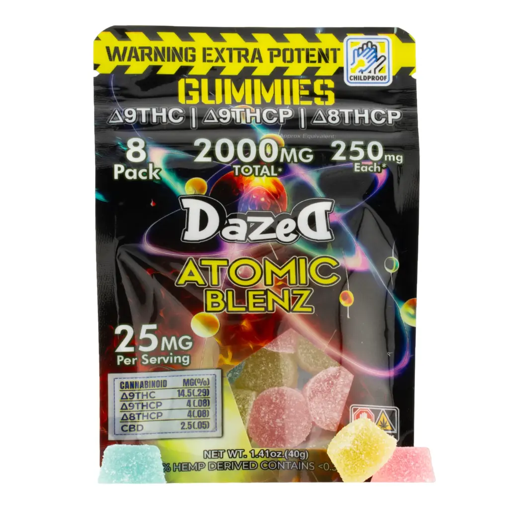 DAZED GUMMY 250MG ATOMIC BLENZ [8 PACK] 2000MG TOTAL