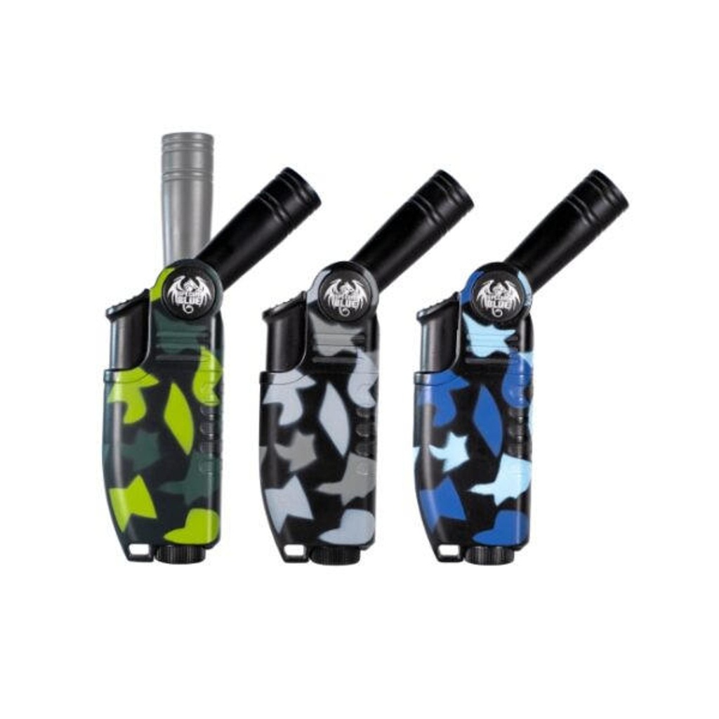 SPECIAL BLUE SNIPER MINI BUTANE GAS TORCH LIGHTER - ASSORTED COLORS - DISPLAY OF 12
