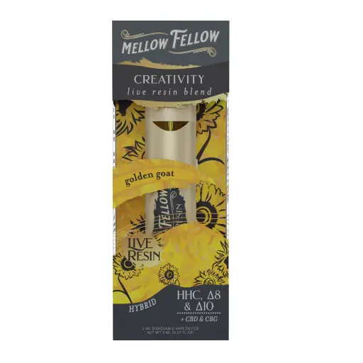 [T-1184-12] MELLOW FELLOW LIVE RESIN 2ML DISPOSABLE (Golden Goat)