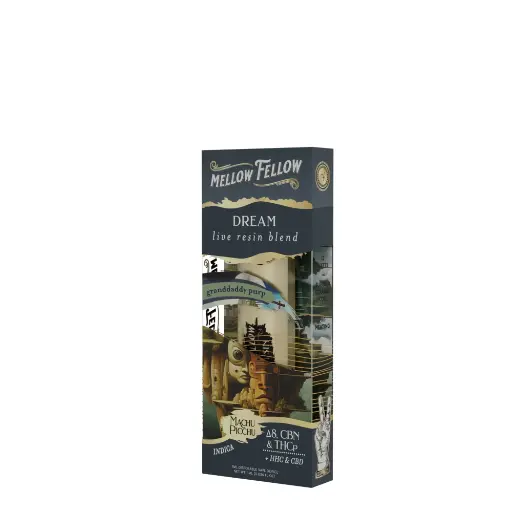 [T-1186-02] MELLOW FELLOW LIVE RESIN BLEND 1ML DISPOSABLE 6 pk Box (Granddaddy Purp)