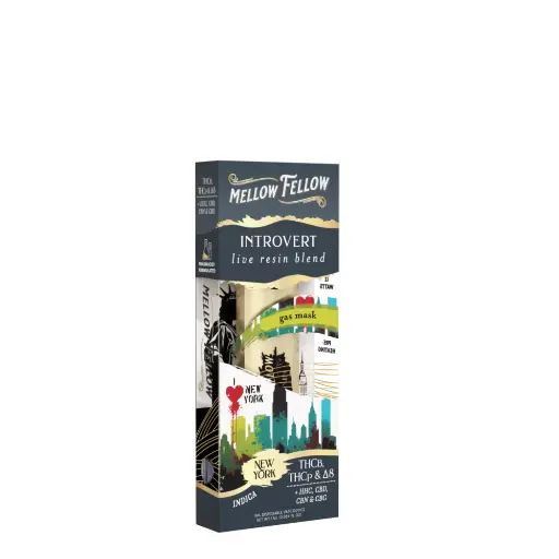 [T-1186-09] MELLOW FELLOW LIVE RESIN BLEND 1ML DISPOSABLE 6 pk Box (NYC Gas Mask Indica)