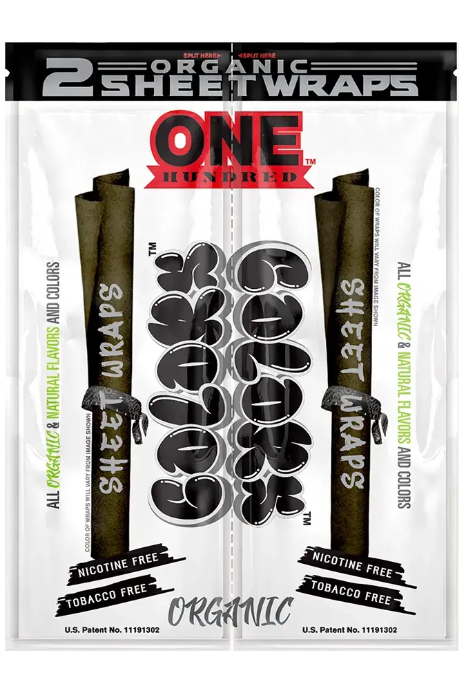 [Q-3031-10] ORGANIC COLOR SHEET WRAPS 2PK POUCH 25CT DISPLAY BOX (ONE HUNDERD)