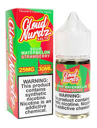 [Q-1627-25] CLOUD NURDZ SALTS 30ML (25MG, Sour Watermelon Strawberry)