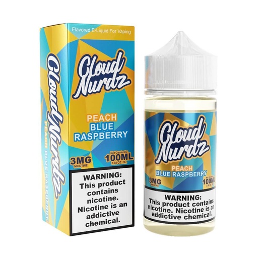 [Q-1625-16] CLOUD NURDZ 100ML (3mg, Peach Blue Raspberry)