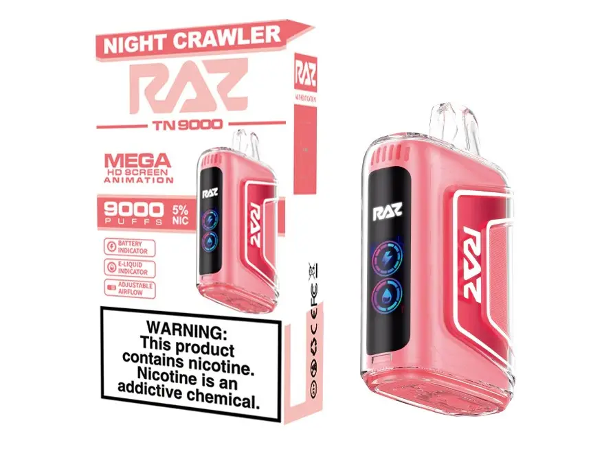 [Q-3209-20] RAZ TN9000 DISPOSABLE VAPE 5PK 12ML (Night Crawler)