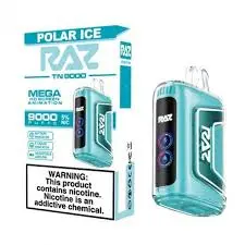 [Q-3209-30] RAZ TN9000 DISPOSABLE VAPE 5PK 12ML (Polar Ice)
