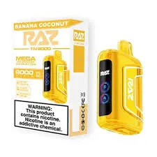 [Q-3209-31] RAZ TN9000 DISPOSABLE VAPE 5PK 12ML (Banana Coconut)