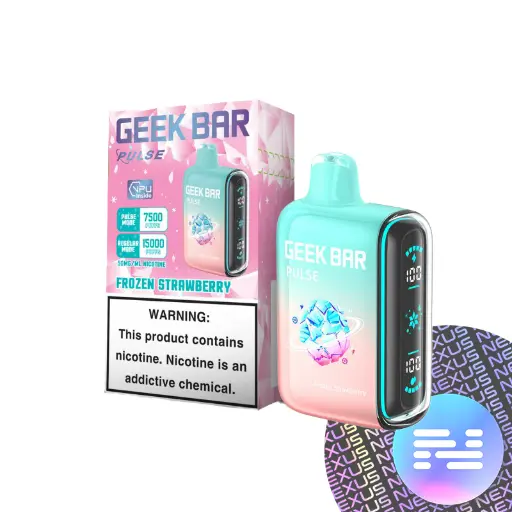 [Q-2070-02] GEEK BAR PULSE DISPOSABLE VAPE 15000 PUFFS 5PK 16ML FROZEN (Strawberry)