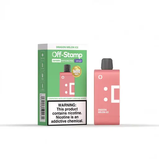 [Q-2942-02] OFF STAMP 16,000 Puff POD 17ML 5PK (Dragon Melon Ice)