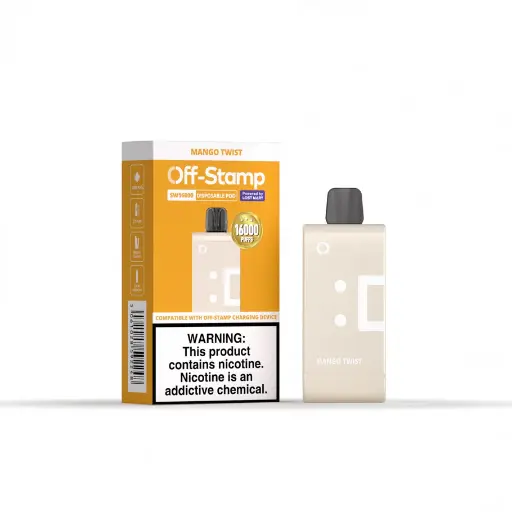 [Q-2942-07] OFF STAMP 16,000 Puff POD 17ML 5PK (Mango Twist)