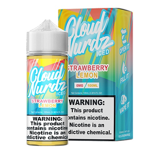 [Q-1626-11] CLOUD NURDZ ICED 100ML (3mg, Strawberry Lemon)
