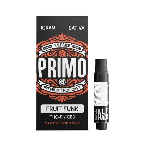 [T-1079-02] HALF BAK'D PRIMO THC-P 1GRAM CART (Fruit Funk)