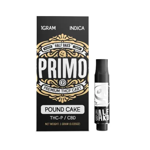 [T-1079-03] HALF BAK'D PRIMO THC-P 1GRAM CART 5pk Box (Pound Cake)