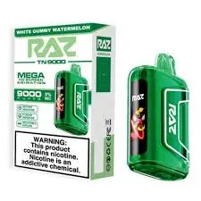 [Q-3209-10] RAZ TN9000 DISPOSABLE VAPE 5PK 12ML (White Gummy Watermelon)