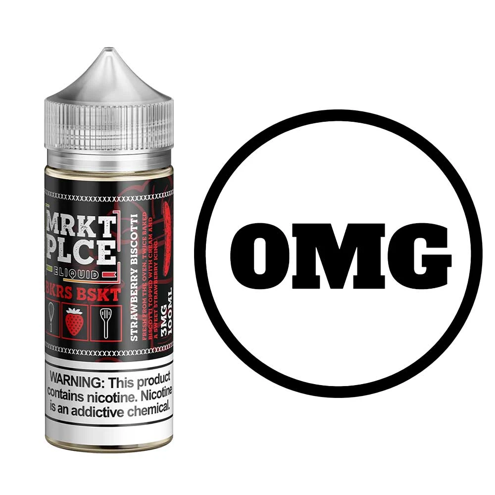 [Q-1387-03] BKRS BSKT 100ML ELIQUID BISCOTTI (0mg, Strawberry)