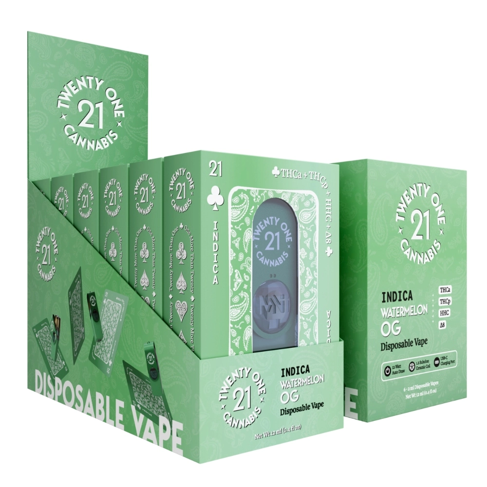 [T-1002-06] 21 DISPOSABLE 2ML THC-A THC-P (Watermelon OG (Indica))