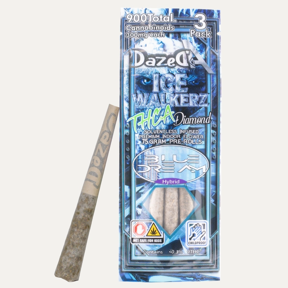 DAZEDA PREROLL ICEWALKER 3PK THC-A DIAMOND