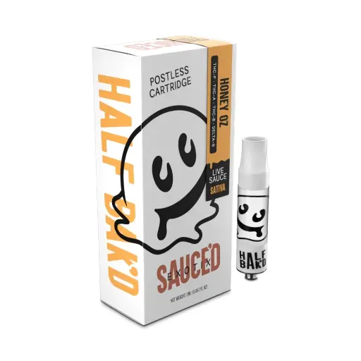 [T-1077-01] HALF BAK'D LIVE RESIN SAUCE'D EXOTIC THC-P 2G CARTRIDGES (Honey OZ)