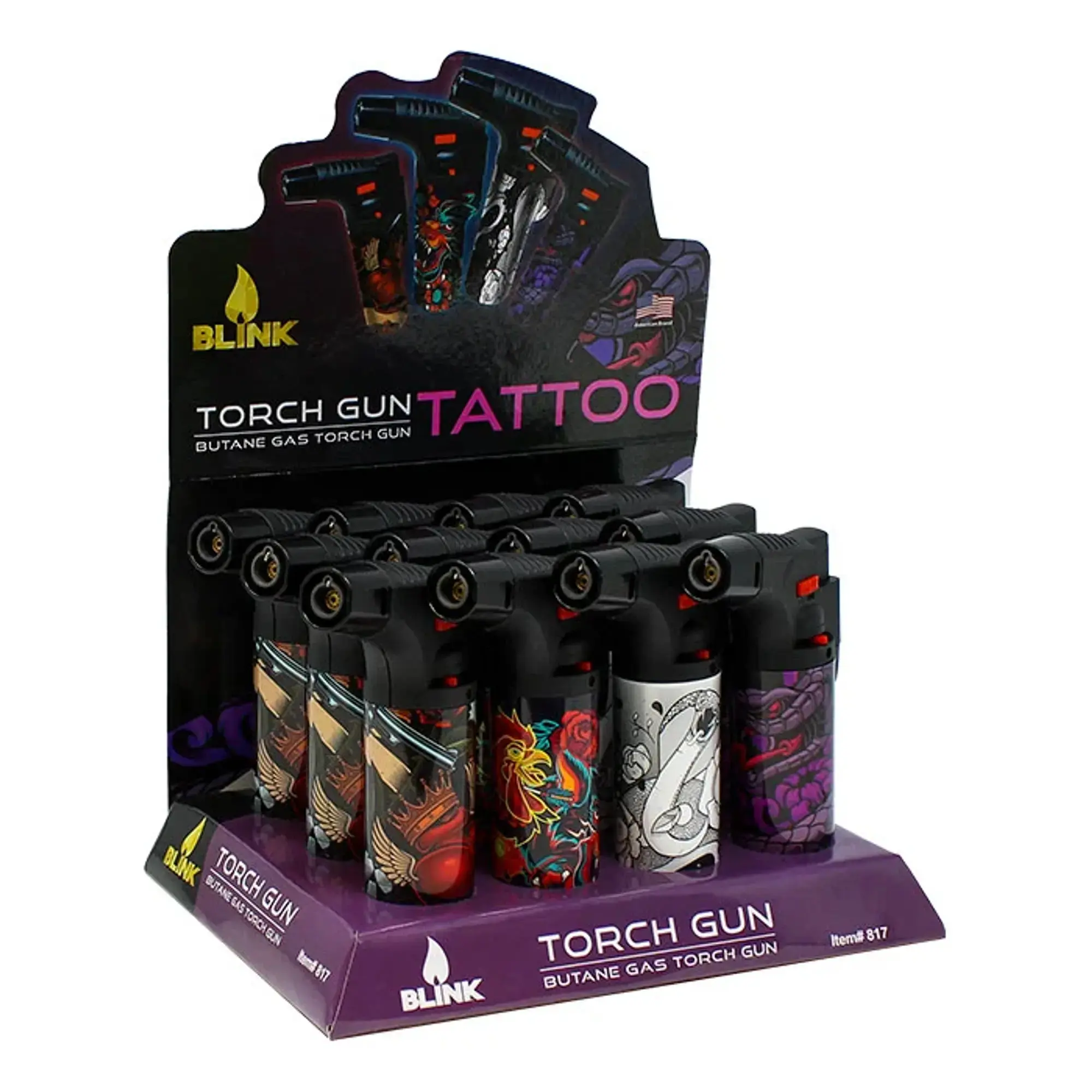 [Q-1455-05] BLINK MED TORCH - 12CT (TATTOO THEME)