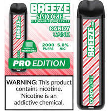 [Q-1513-23] BREEZE PRO 2000 PUFF DISPOSABLE VAPE 10ML (Candy Cane)
