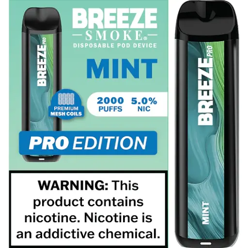 [Q-1513-09] BREEZE PRO 2000 PUFF DISPOSABLE VAPE 10ML (Mint)