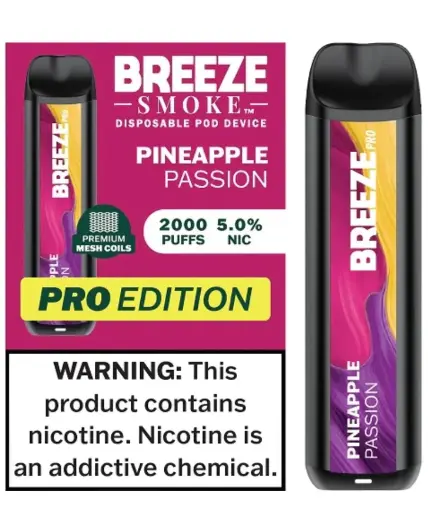 [Q-1513-32] BREEZE PRO 2000 PUFF DISPOSABLE VAPE 10ML (Pineapple Passion)