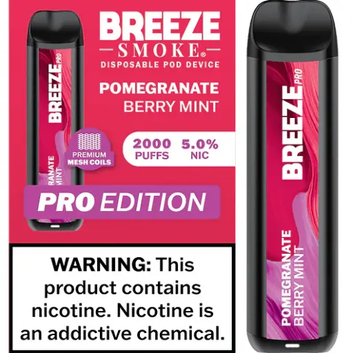 [Q-1513-11] BREEZE PRO 2000 PUFF DISPOSABLE VAPE 10ML (Pom Berry)