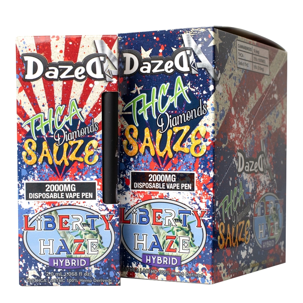 [T-1051-02] DAZEDA THC-A  DISPOSABLE 2G 5PK BOX (Liberty Haze)
