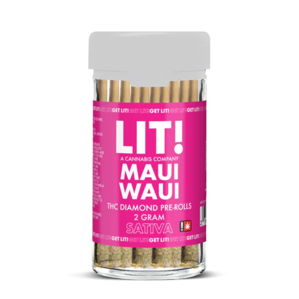 [T-1145-04] LIT THC LIQUID DIAMONDS 2G PRE ROLL 10CT JAR (Maui Waui Sativa)