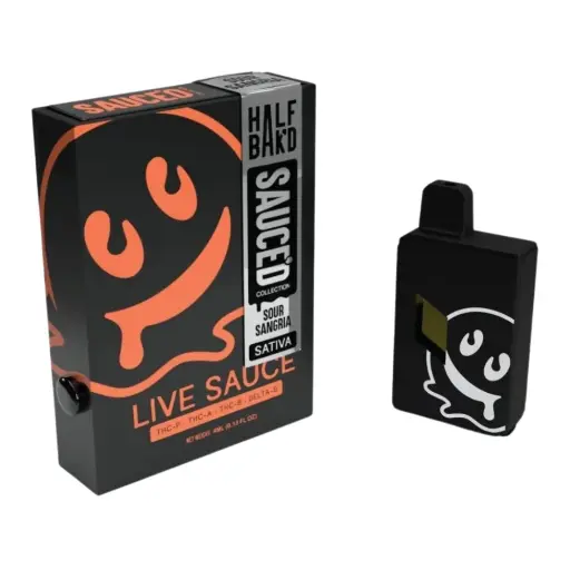 [T-1089-01] HALF BAK’D LIVE RESIN SAUCE’D DISPOSABLE 4G (Sour Sangria)