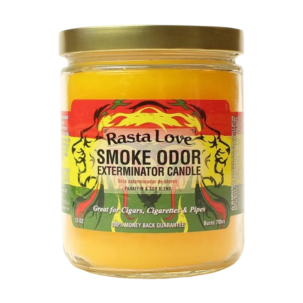 [Q-3568-25] SMOKE ODOR CANDLE 13OZ (Rasta Love)