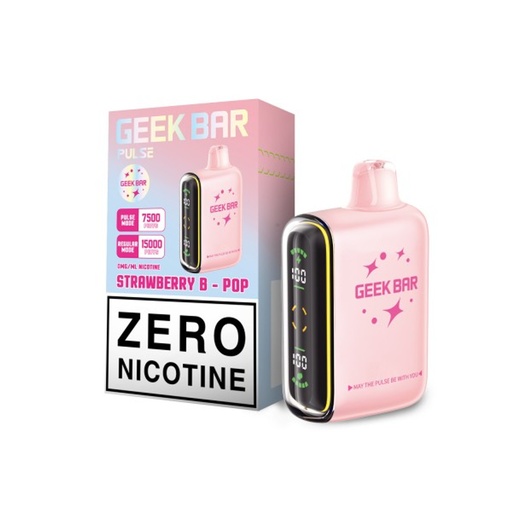 [Q-2068-03] GEEK BAR PULSE 15000 PUFF  ZERO NICOTINE 16ML 5PK (Strawberry Blow Pop)