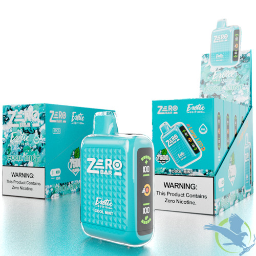 [Q-4198-06] ZERO BAR 13ML 7500 PUFFS ZERO NICOTINE DISPOSABLE (Cool Mint)