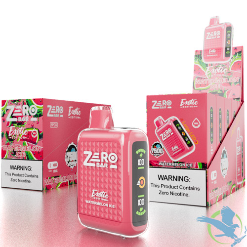 [Q-4198-13] ZERO BAR 13ML 7500 PUFFS ZERO NICOTINE DISPOSABLE (Watermelon Ice)