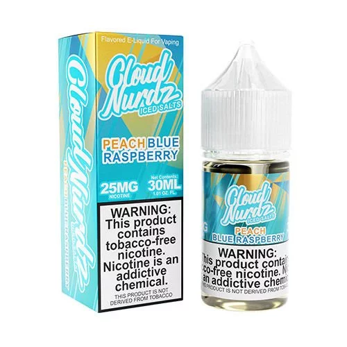 [Q-1628-10] CLOUD NURDZ SALTS ICED 30ML (25MG, Peach Blue Raspberry)