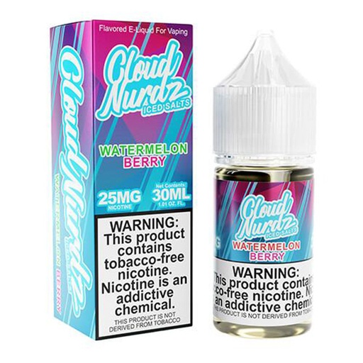 [Q-1628-24] CLOUD NURDZ SALTS ICED 30ML (25MG, Watermelon Berry)