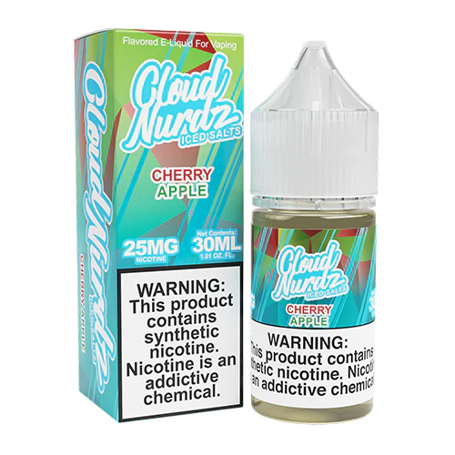 [Q-1628-26] CLOUD NURDZ SALTS ICED 30ML (25MG, Cherry Apple)