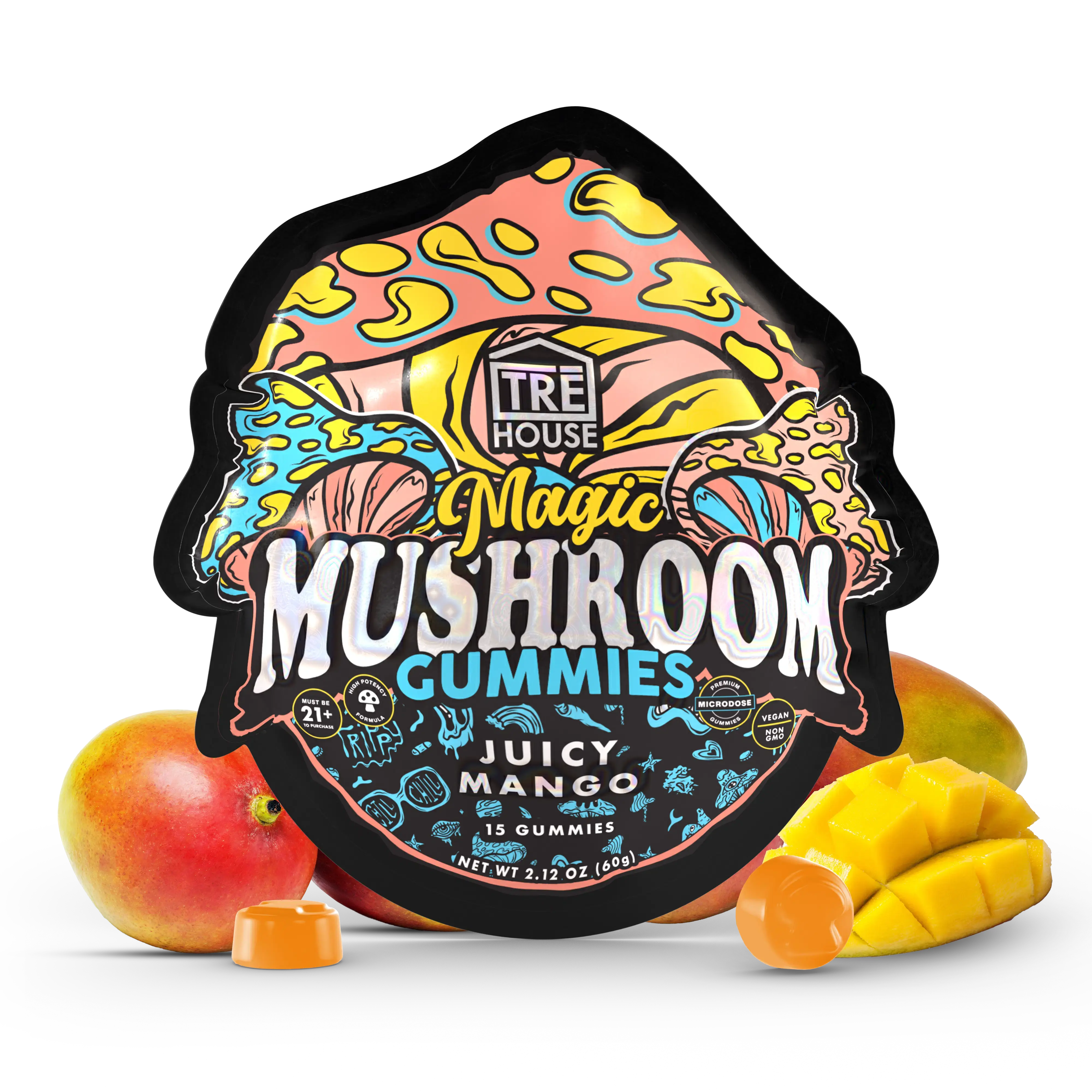 [Q-4353-02] TRE HOUSE MUSHROOM GUMMIES 15ct 10PK Box (Juicy Mango)