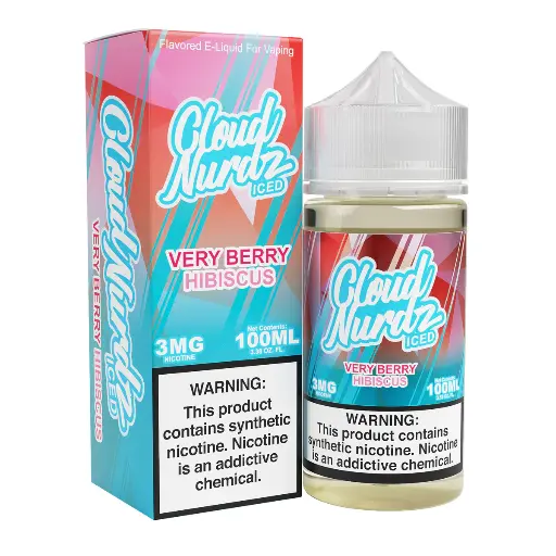 [Q-1626-30] CLOUD NURDZ ICED 100ML (6mg, Very Berry Hibiscus)