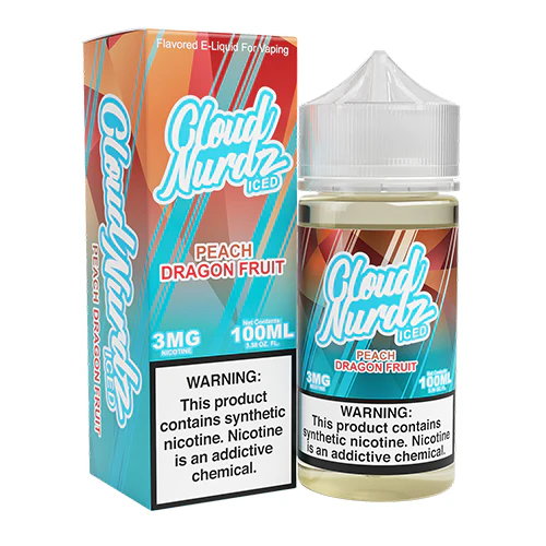 [Q-1626-32] CLOUD NURDZ ICED 100ML (6mg, Peach Dragonfruit)