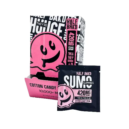 [T-1081-06] HALF BAK'D SUMO D9 2GUMMIES 30CT (Cotton Candy Swirl)