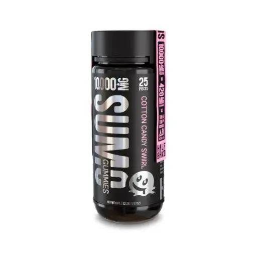 [T-1082-06] HALF BAK'D SUMO GUMMIES JAR 10000MG 25CT (Cotton Candy Swirl)