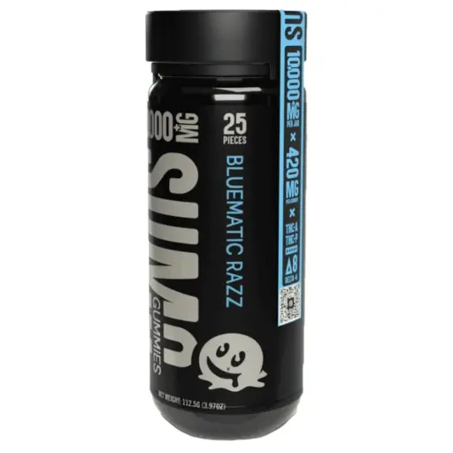 [T-1082-02] HALF BAK'D SUMO GUMMIES JAR 10000MG 25CT (Bluematic Razz)