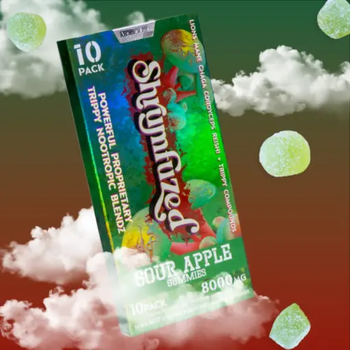 [Q-4352-04] Dazed SHRUMFUZED GUMMIES 8000MG  10PK  5 PER BOX (Sour Apple)
