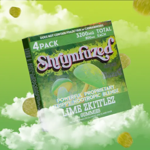 [Q-4356-04] Dazed SHRUMFUZED 4PK GUMMIES 800MG EACH 10PER BOX  (Lime Zkittlez)