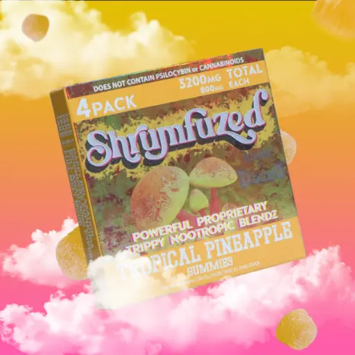 [Q-4356-05] Dazed SHRUMFUZED 4PK GUMMIES 800MG EACH 10PER BOX  (Tropical Pineapple)