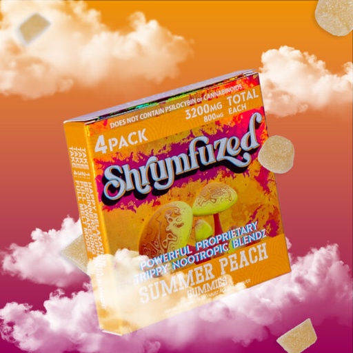 [Q-4356-08] Dazed SHRUMFUZED 4PK GUMMIES 800MG EACH 10PER BOX  (Summer Peach)