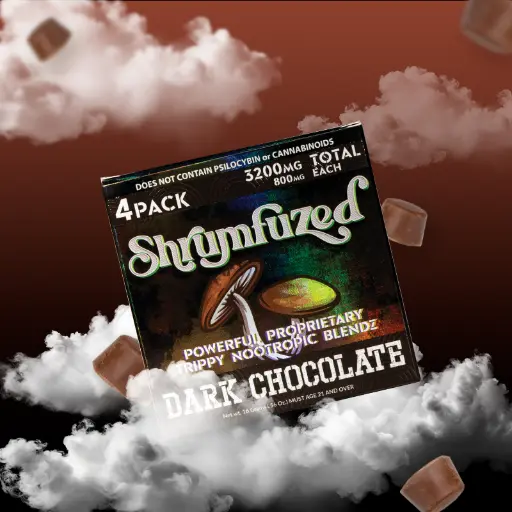 [Q-4355-03] SHRUMFUZED 4PK CHOCOLATES 800MG EACH 10PER BOX (Dark Chocolate)