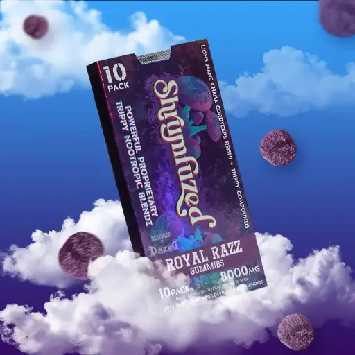 [Q-4352-09] Dazed SHRUMFUZED GUMMIES 8000MG  10PK  5 PER BOX (Royal Razz)
