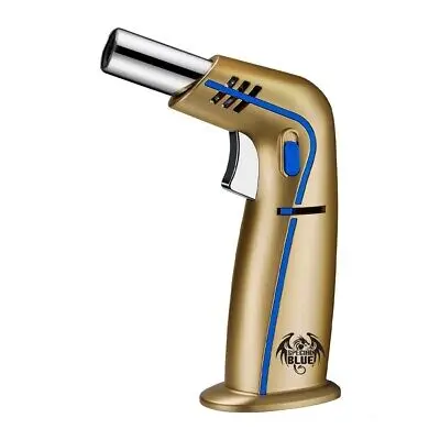 [Q-3618] SPECIAL BLUE ZION ADJUSTABLE FLAME BUTANE TORCH LIGHTER (Gold)